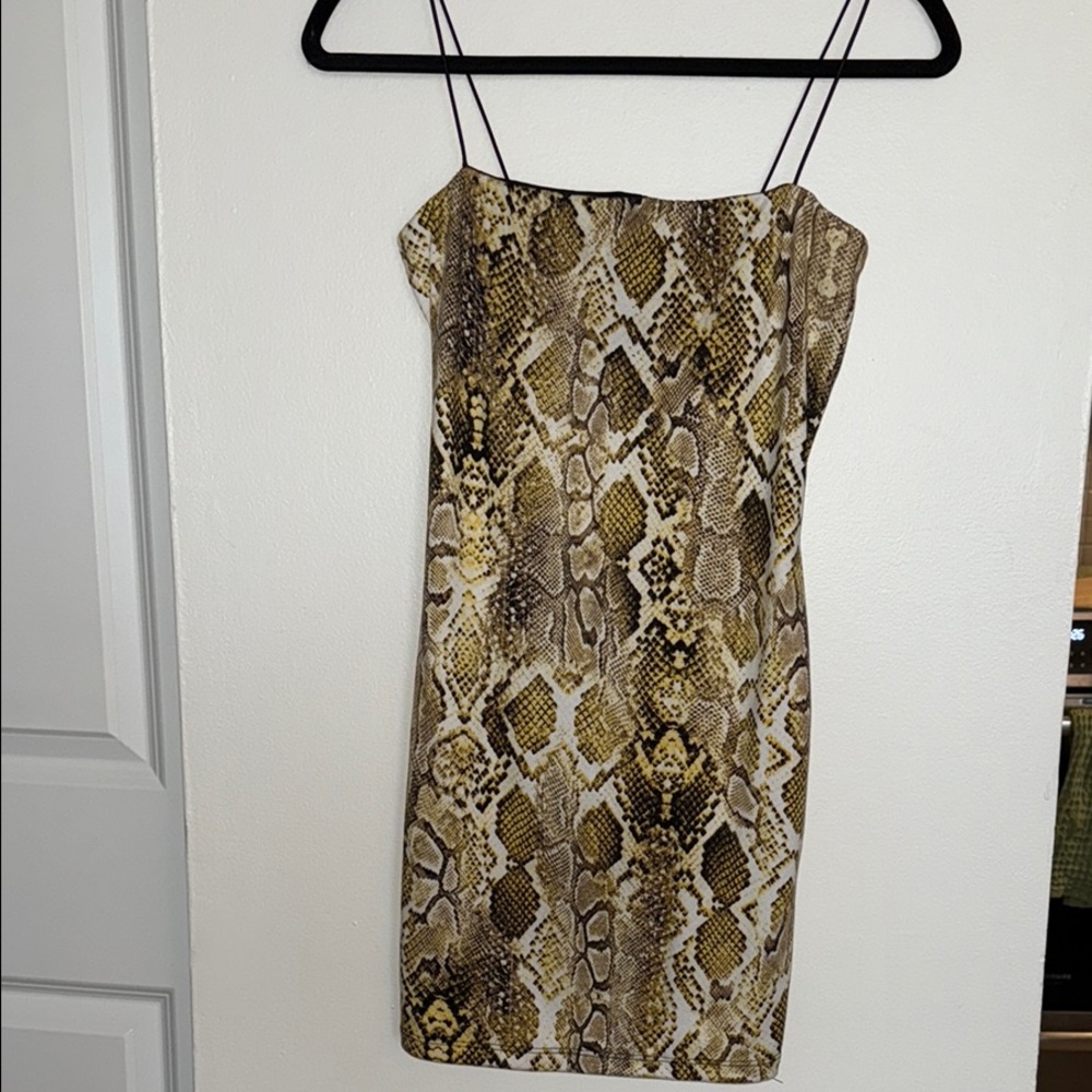 Snake Print Mini Dress